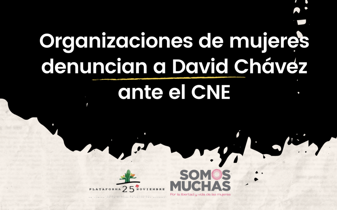 Organizaciones de mujeres denuncian a David Chávez ante el CNE