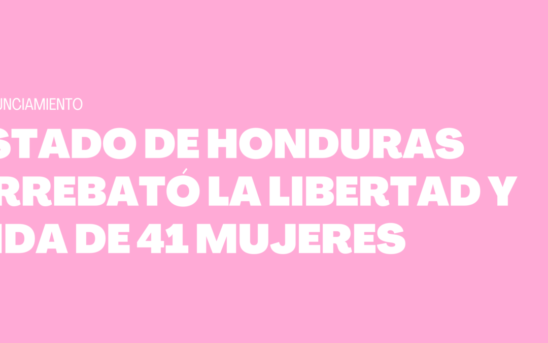 Estado de Honduras arrebató la libertad y vida de 41 mujeres
