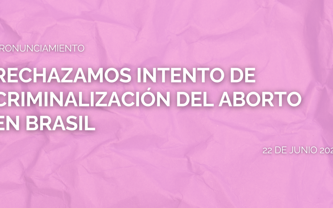 Rechazamos intento de criminalización del aborto en Brasil